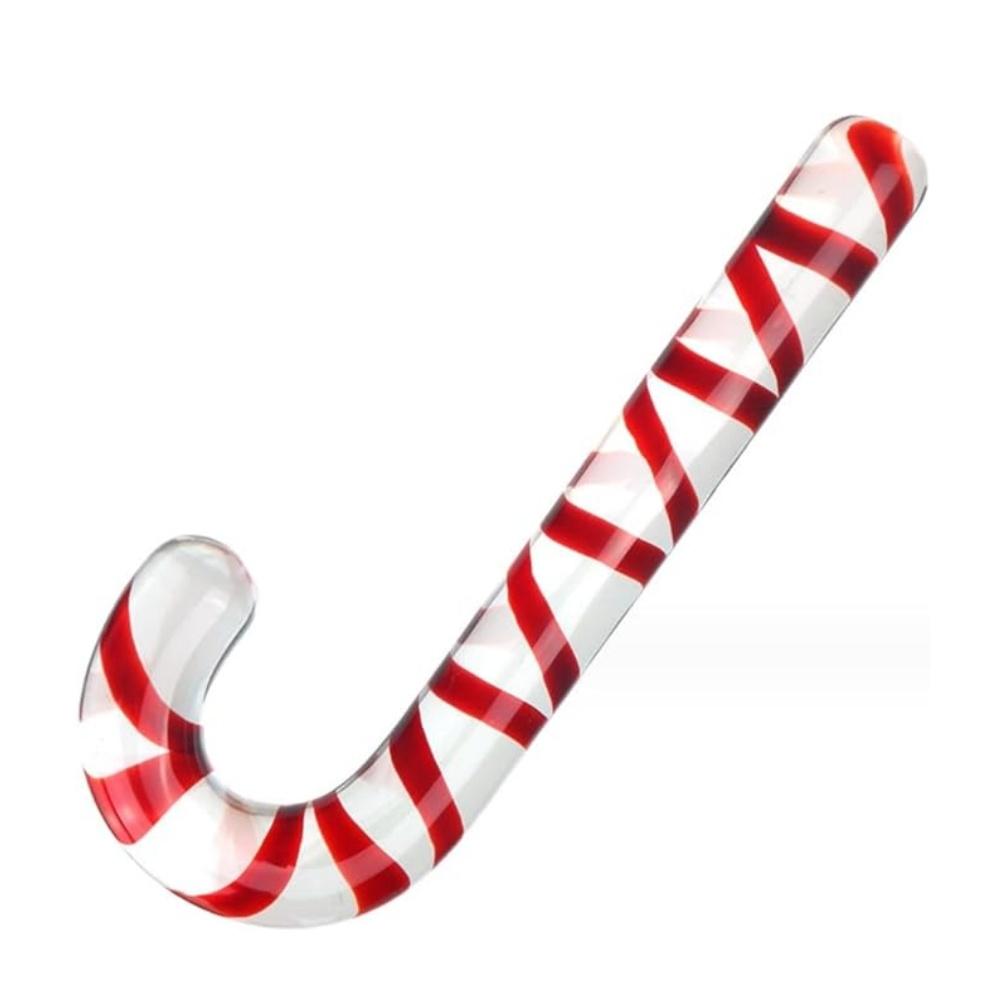 Red Clear Strips Cane Shape Crystal Glass Quantity Plug