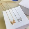 High-Version Gold Butterfly Diamond Necklace for Women - Elegant Hollow Clavicle Design