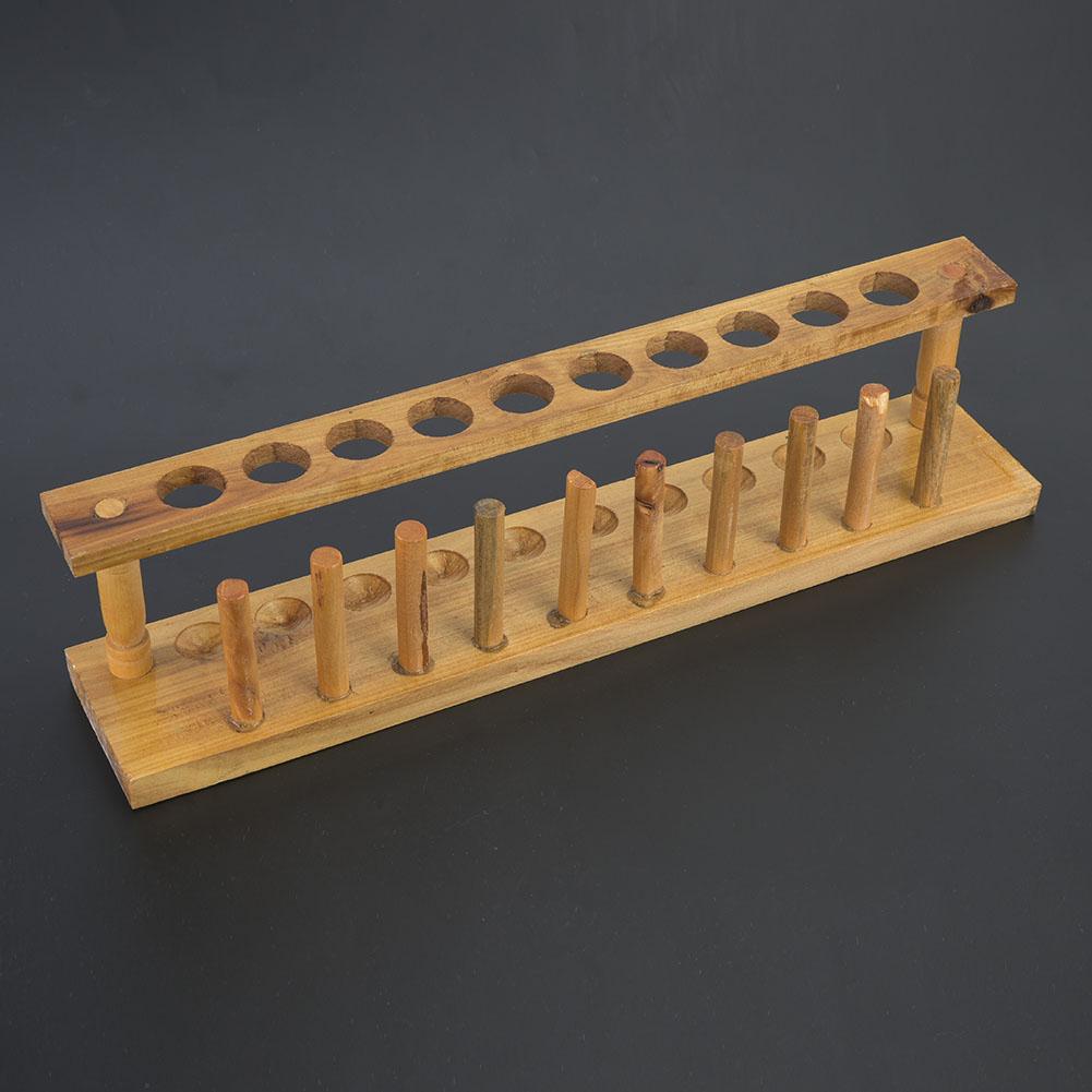 Durable and Strong Wooden 6 8 10 12 Hole Test Tube Stand Chemical Laboratory Tool