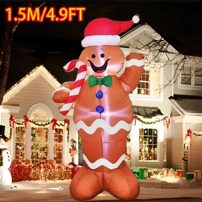 Christmas Inflatable Style Decoration Built-in LED Lights Inflatable Model Outdoor Ornament Xmas Party New Year Garden Decor