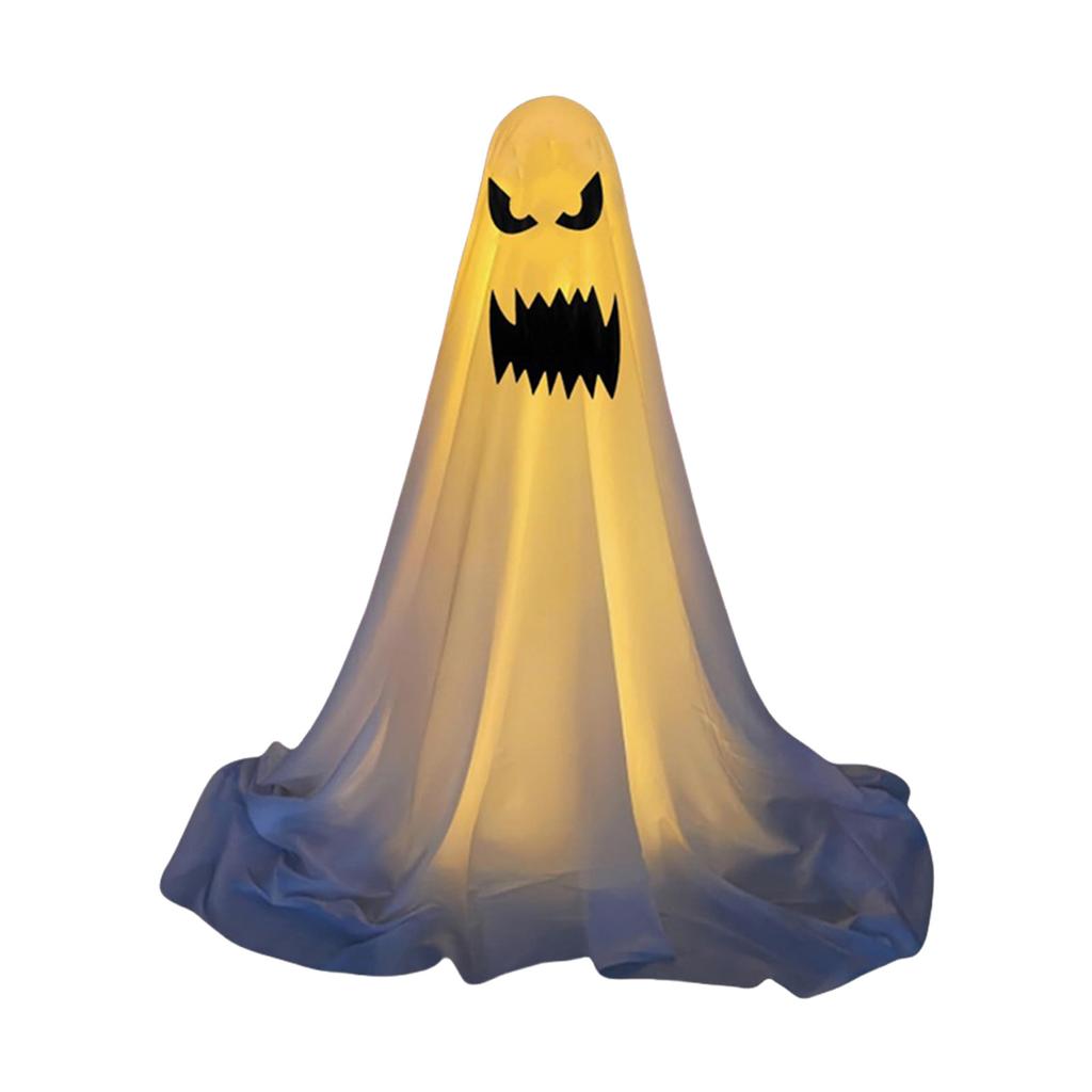 Adjustable Height LED Lighted Ghost Decorations For Halloween Outdoor Indoor Party Haunted House With Windproof Water Base