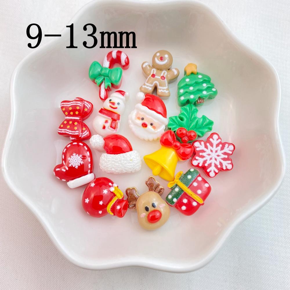 30Pcs New Cute Resin Mini Christmas Collection Flat Back Manicure Parts Embellishments For Hair Bows Accessories