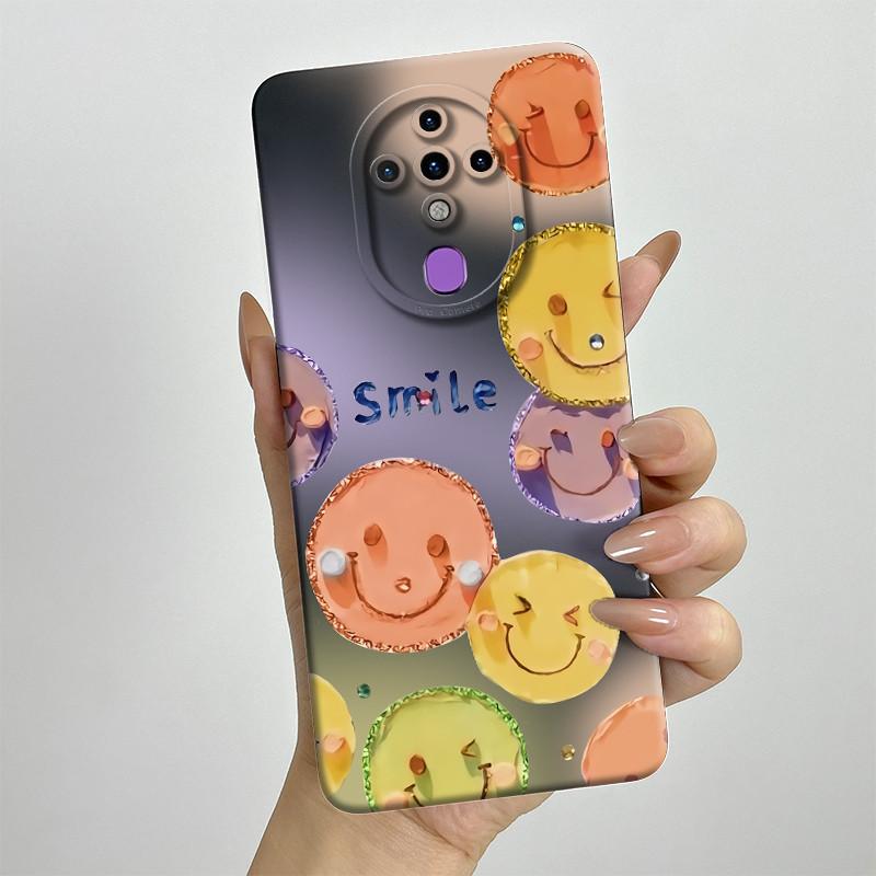 For Tecno Spark 6 KE7 Case Spark6 Silicone TPU Soft Phone Casing Sweet Painted Printed Shockproof Protective Back Cover