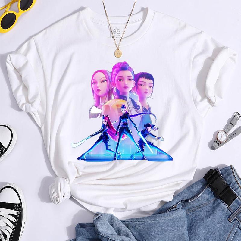 Hot K-Pop Demon Hunters Funny Summer T-Shirt Harajuku Saja Boys Derpy Tiger Print Fashion Short Sleeve Summer Casual T-Shirt Top