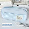 Pastel Color Pen Bag Gingham Check Pencil Pouch Portable Stationery Storage Bag  Back To School