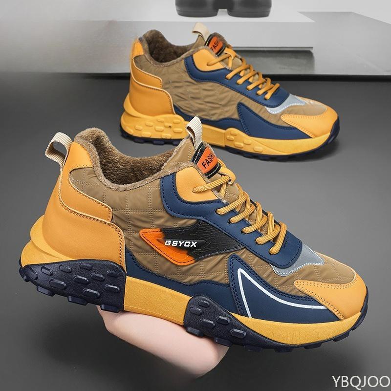 Nové módní všestranné pánské podzimní zimní teplé ležérní trendové boty se silnou podrážkou sportovní volnočasové pohodlné pánské boty