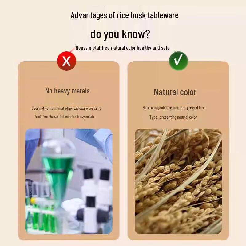 Eco-Friendly Rice Husk Disposable Tableware Set