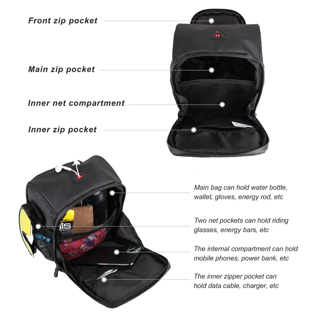 Rhinowalk Bicycle Handlebar Bag, Bike Front Bag, Road Bike Bag, Bike Frame Bag, Bike Basket Bag, Professional Cycling Accessories - Large