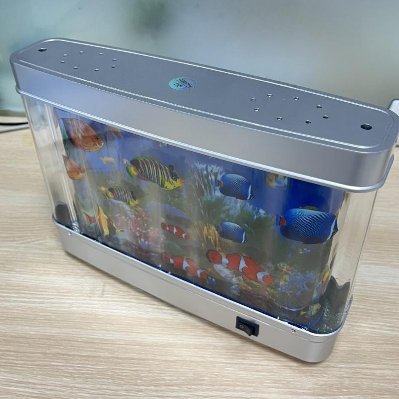 Baby Aquarium LED Fish Lamp For Bedroom And Office Virtual Ocean Moving Fish Light Ideal Gift For Kids And Cats