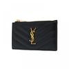 Saint Laurent Card Wallet Cassandra Monogram Matelass  Gold Zipper 607915 Bow01