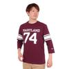 Champion Long Sleeve Crew Neck Football Graphic Men's T-Shirt, 100% Cotton, Print, Basic, Maroon, C3-Z416