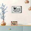 2D Flat Wooden 30*20cm Funny 'Cluck Around And Find Out' Chicken Sign Engraved Wall Art, Perfect for Home, Bar, Cafe & Garage Decor