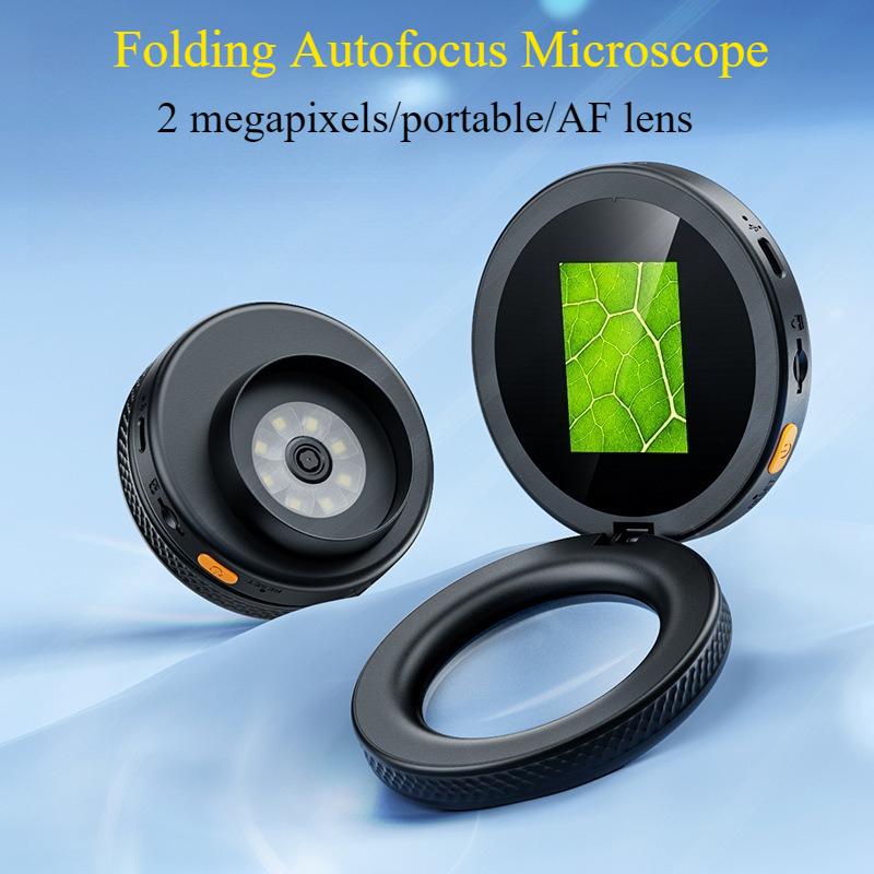

500X Handheld Folding Portable Microscope 2 Megapixel Auto Focus with 8PCS LED Physical Magnifier for Electronic Maintenance 500X