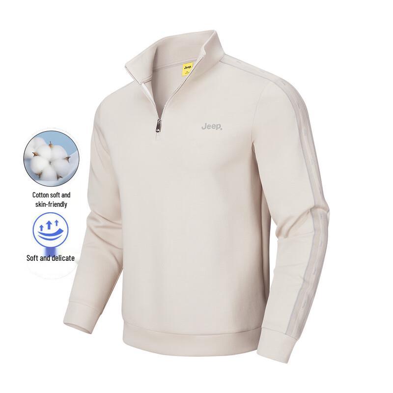 JEEP Men s Stylish Half-Zip Long-Sleeve Sweatshirt M