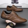 Fashion Men Business Casual Lace-up Shoes Leather Men's Comfortable Driving Flats Sneakers Shoes Quality Classic Outdoor Oxfords Shoes