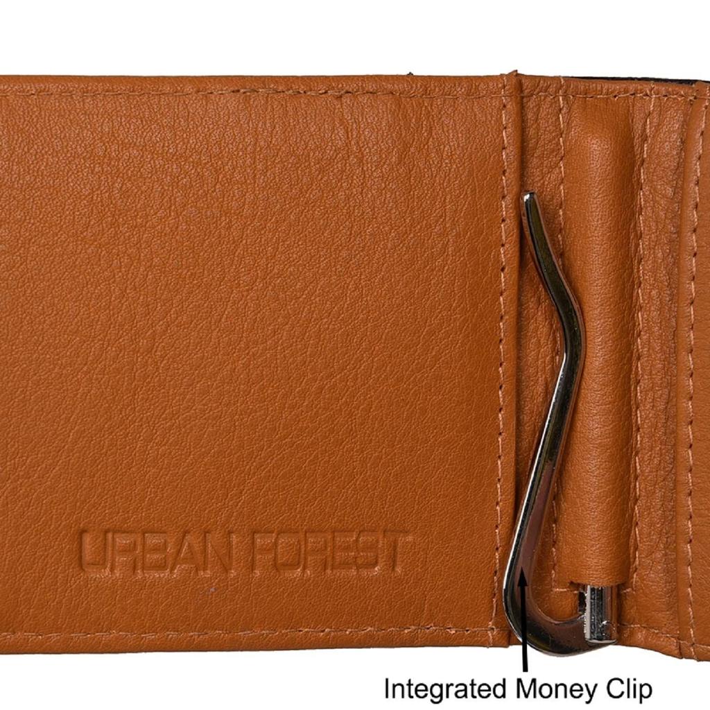 Eddy Brown/Mustard Money Clip Leather Wallet for Men