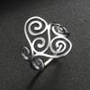 LIKGREAT Vintage Filigree Flower Wave Ring for Women Stainless Steel Aesthetic Rings Bohemian Amulet Jewelry Wedding Gift New