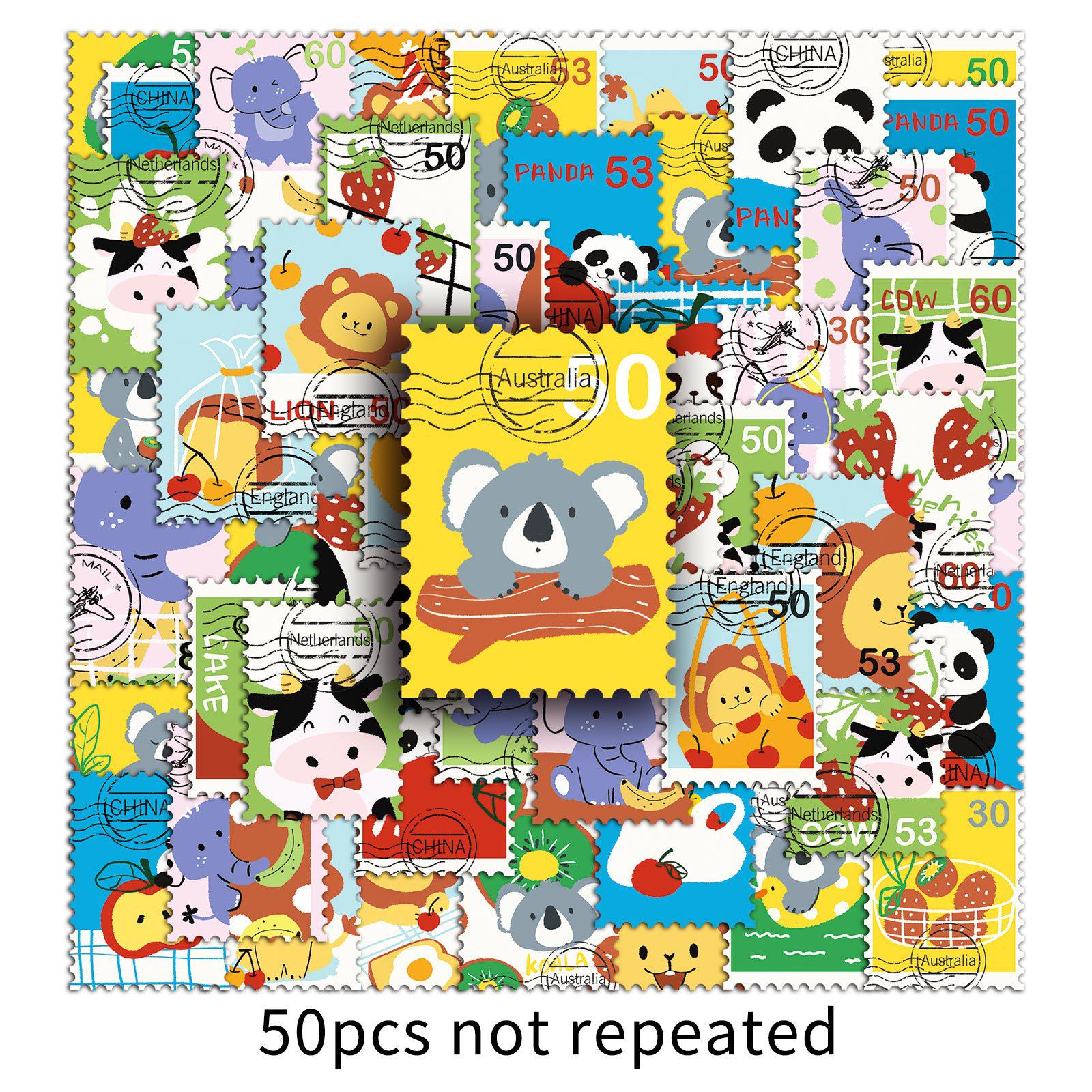 50 Cute Waterproof Cartoon Doodle Stickers for Laptops, Thermos Cups, and Notebooks