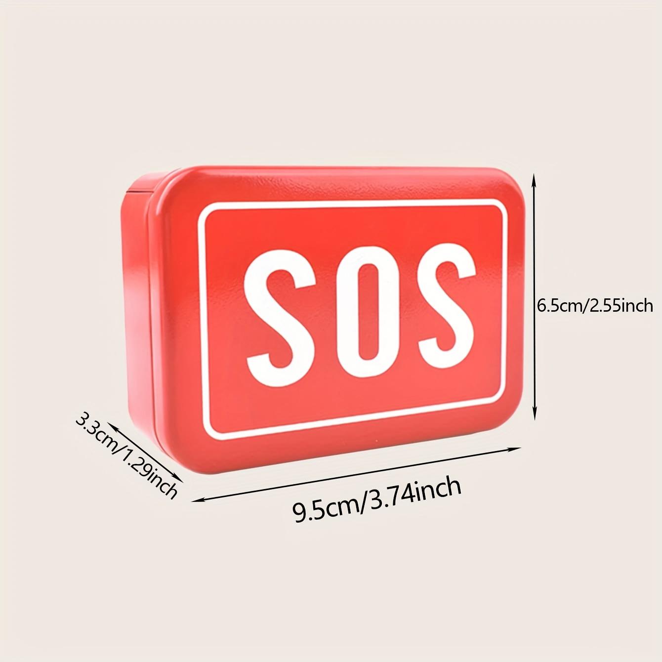 

1pc SOS Tin Medicine Pill Storage Case Lid Container For Outdoor Survival Gear Kits Set First Aid Pill Box Camping Equipment червоний