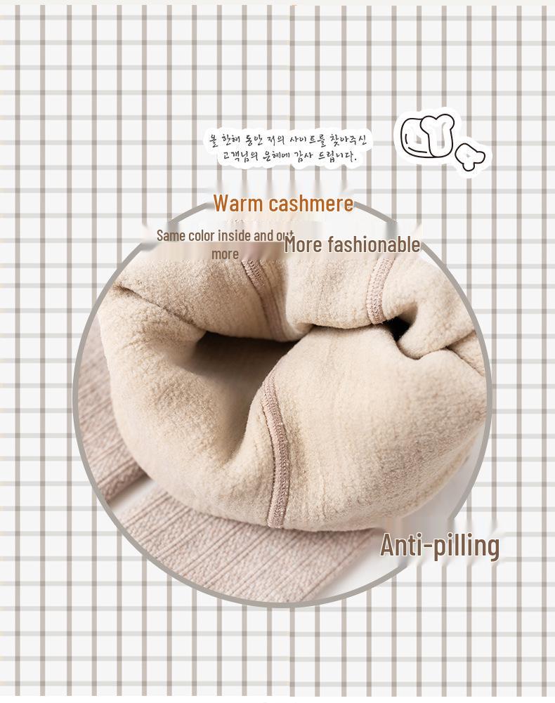 Girls' Cozy Thermal Cable Knit Fleece Leggings - Slim Fit, Thickened for Winter Warmth