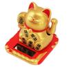 Solar Powered Waving Cat Wealth Welcoming Solar Cute Happy Lucky Cat Fortune Cat Statue Ornament for Home Car Decor
