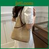 Chic Retro Woven Bucket Bag Spacious Everyday Tote Bag For Women In Classic Colors