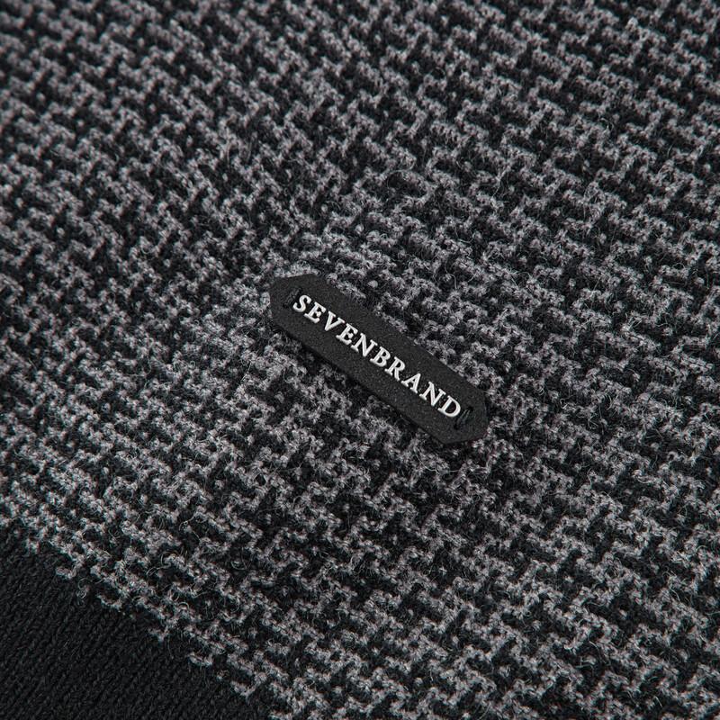 Seven Men's Wool-Blend Jacquard Crew Neck Sweater