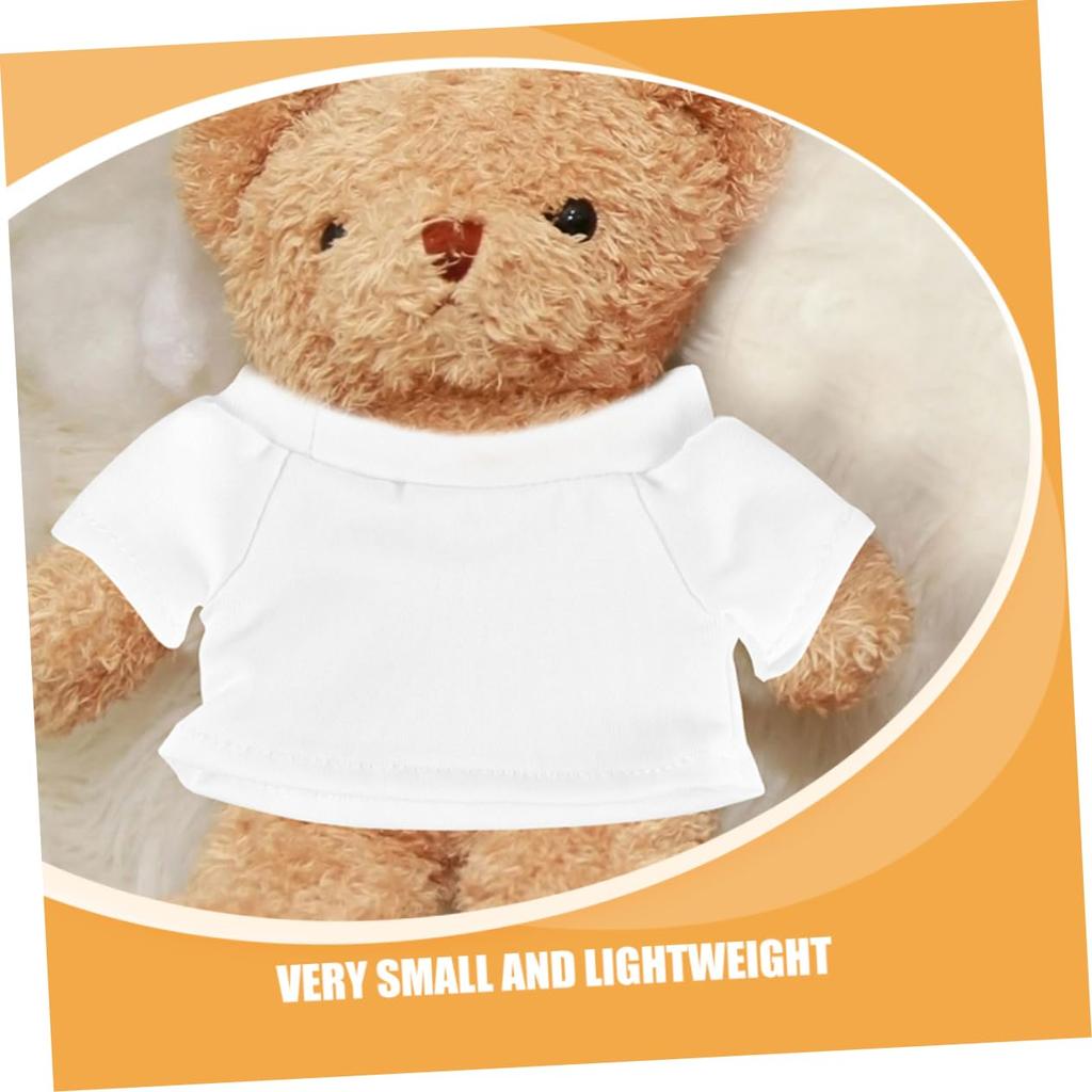 Set of 4 Vaguelly Bear T-Shirts, 11cm Size, Soft Material, Delicate Doll Outfits, Replacement, Cute Decorative Doll Clothes