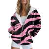 Womens Oversized Hooded Zip-Up Sweatshirt With 3D Digital Print Casual Loose Fit Winter