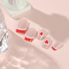 Wear Nail French White Pink Splicing Nail Wear Nail Vortex Love Valentine's Day Nail