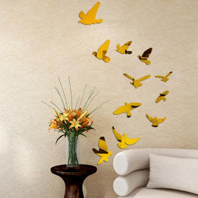 11Pcs/Set Wall Sticker Wide Application Convenient Acrylic Bird Vivid 3D