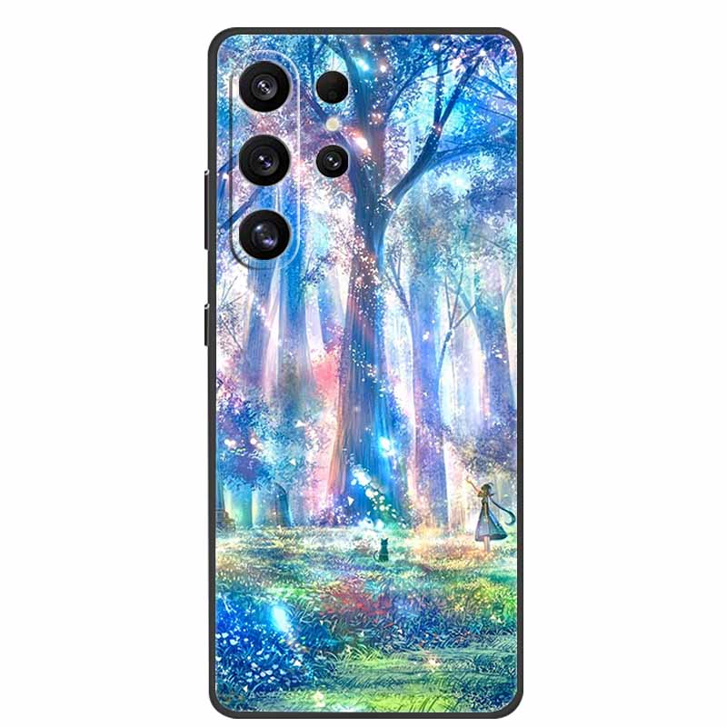 For Samsung Galaxy S26 Ultra Case Bumper Starry Sky Soft Silicone TPU Back Cover for Samsung S26 Ultra Phone Case Cute Cat Cover