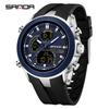 SANDA 6279 Hot Sale Digital Watch for Man Dual Display Large Dial Auto Date Luminous Waterproof Outdoor Sports Digital Men Watch