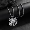Round Hollow Spartan Pendant Necklace Men's Mythical Figure Medal Amulet Pendant Jewelry