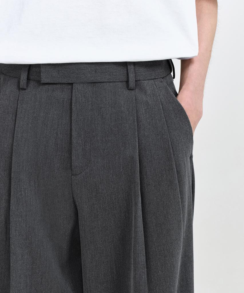 MUSINSA STANDARD Super Wide Hidden Banding Slacks [Medium Gray]