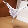 Sexy Lingerie Women Transparent G-strings Thongs Crotch Opening Lace Panties with Bowknot for Ladies
