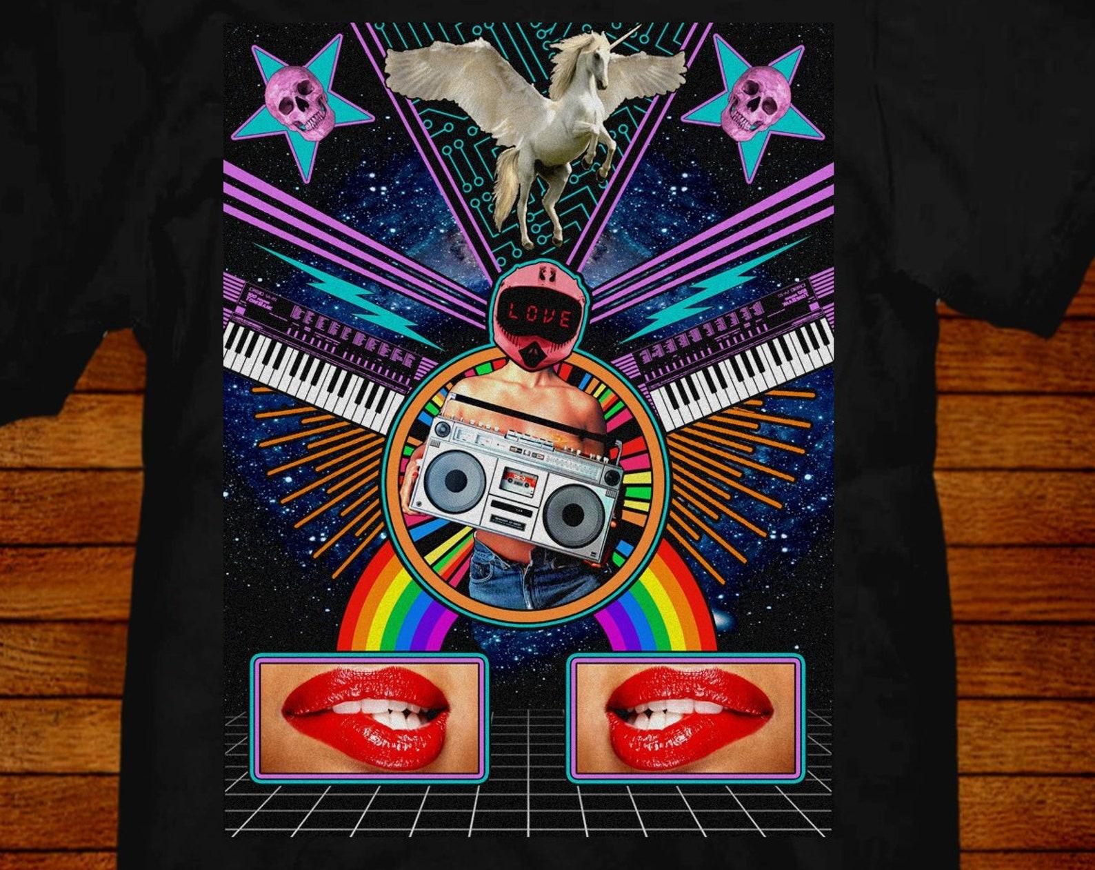 Pop-Art T shirt: 80s Love Retro Artist Design S