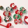 4pcs Christmas Hair Bow Clips for Baby Girls DIY Glitter X'mas Santa Elk Bowknot Hairpin Cute Kid Headwear Hair Accessories