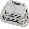 1PCS Stainless Steel Rectangular Tray with Embossed Design for Kitchen Living Room Storage Durable Fruit Snack Cake Serving Dish