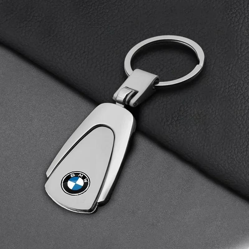 For BMW E36 E46 E90 E60 E39 F30 F10 F20 X5 E70 E53 G30 E91 E92 E93 Metal Leather Car Keychain Key Ring Decor Car Accessories