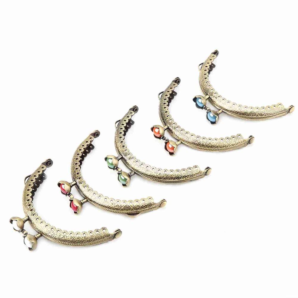 

5pcs Embossed Sewing Purse Clasp Frame Metal Frame Bag Clasp Lock Frame Clutch Frame DIY Craft