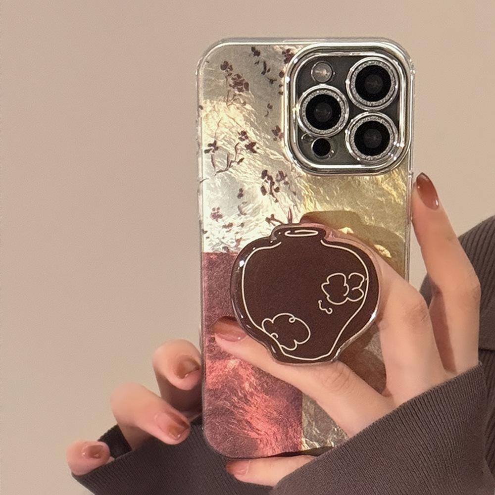 Chinese-style retro bottle iPhone 16 phone case, suitable for iPhone 17, Apple 15 Pro Max, lens film, new Chinese style 12, 13