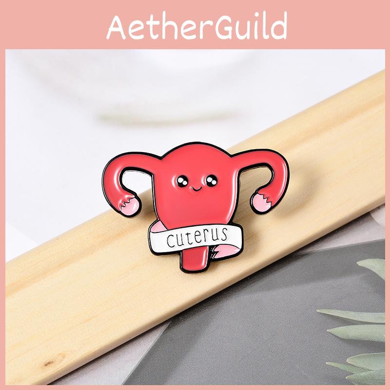 Unique Cartoon Uterus Shaped Alloy Brooch Creative Personalized Enamel Pin For All Genders