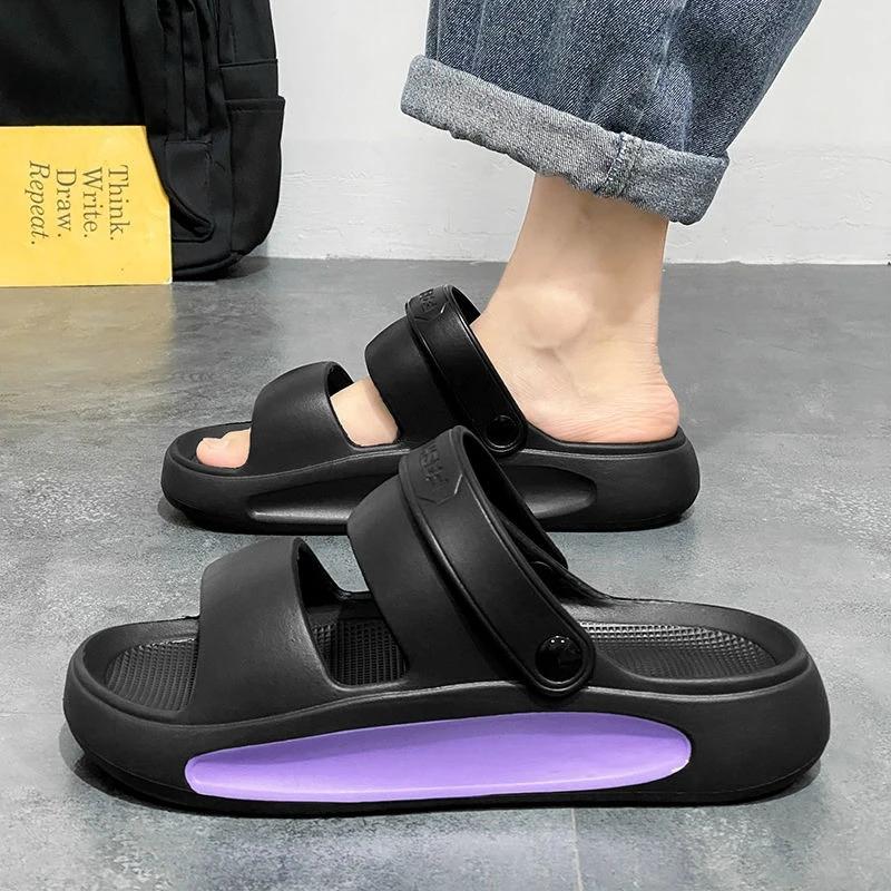 Fashion Beach Men's Shoe Platform Slides Outdoor Eva Comfortable Fun Low Price Designer Luxury Rubber Elegant Y2k Original Male Slipper
