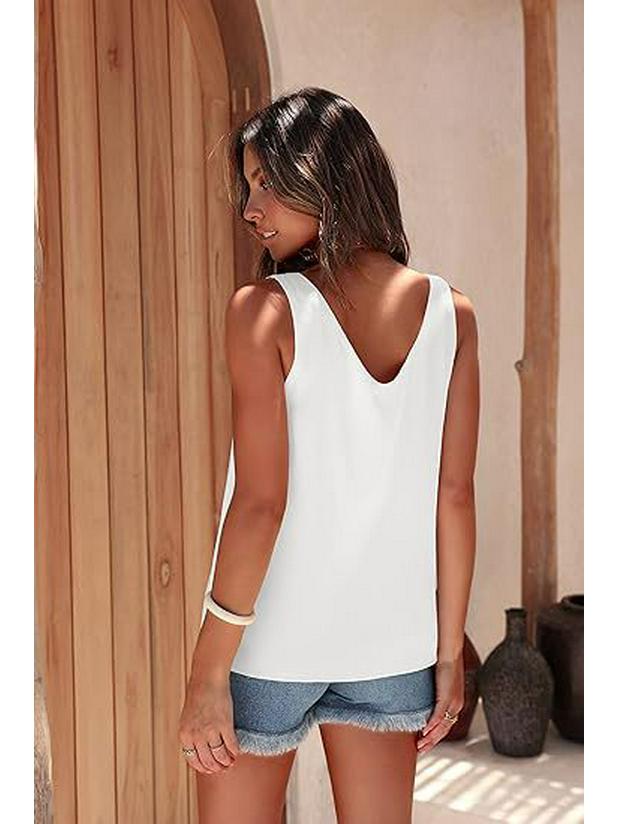 Women's Satin V-Neck Sleeveless Casual Camisole