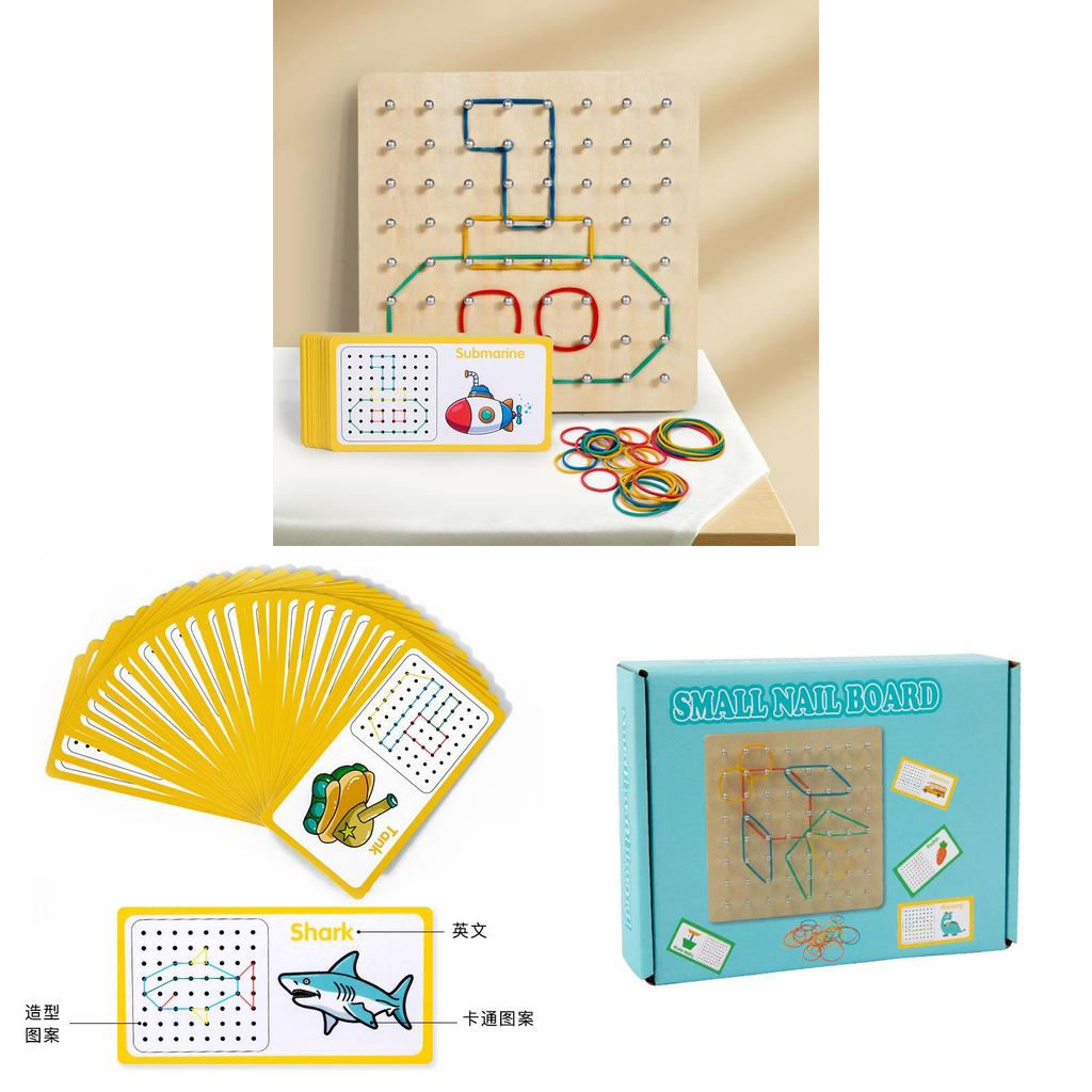 Wooden Geometry Puzzle Board With Creative Magnetic Pegs For Toddlers Learning And Development