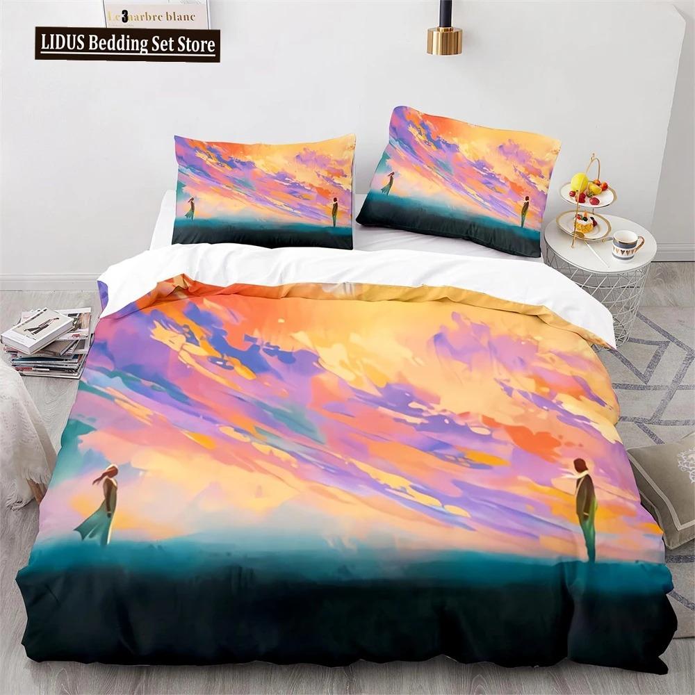 Comforter Oil Painting Pink Cherry Blossoms Tree Flowers Polyester Comforter King Queen Full Size For Girls Boys Kid
