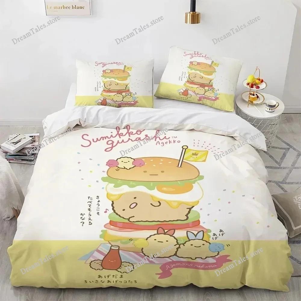 Anime Kawaii Cartoon Sumikko Gurashi Bedding Set Boys Girls Twin Queen Size Duvet Cover Pillowcase Bed Kids Adult Luxury Gift