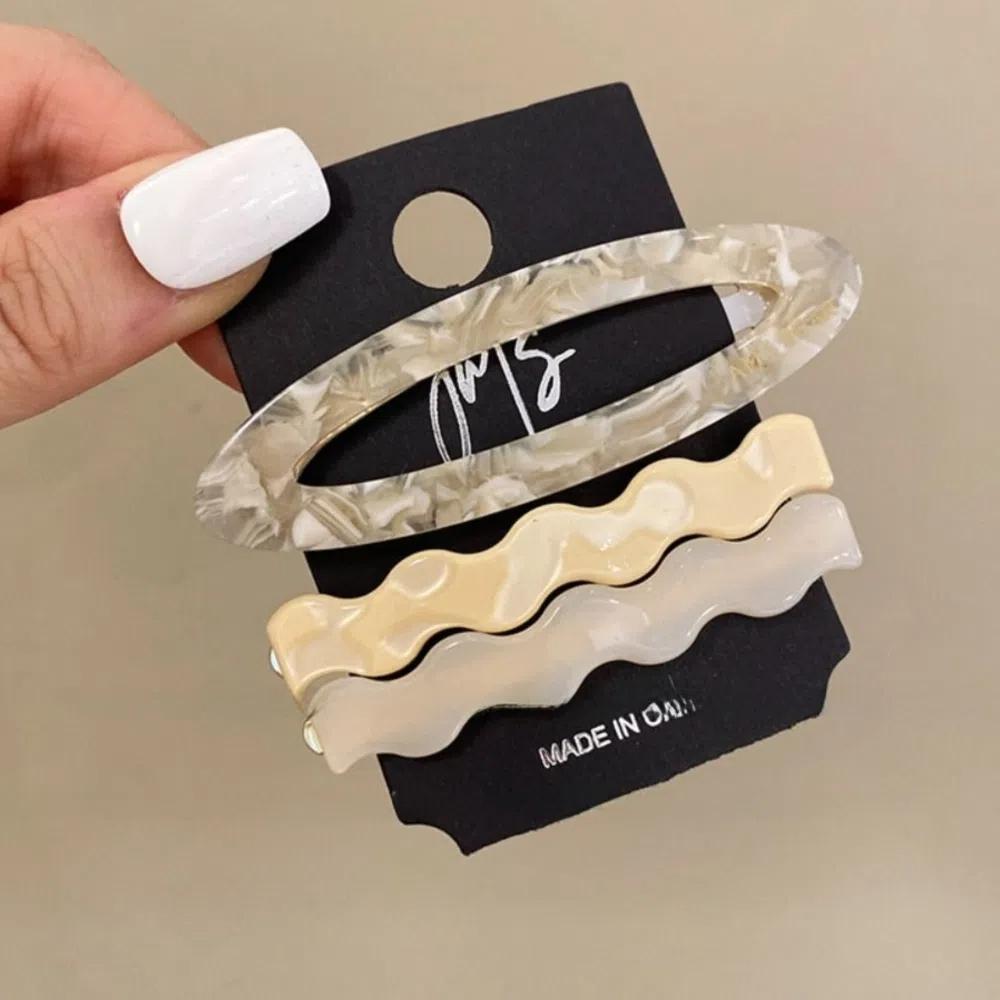 Zinc Zinc Alloy Cute Hair Clip Duckbill Clip Bangs Clip Retro Acetate Hairpin Set  Daily