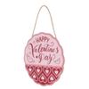 Happy Lovers" Day Welcome Sign for Front Door 11.4 Inch Boxwood Love Hearts Round Door Hanger Sign